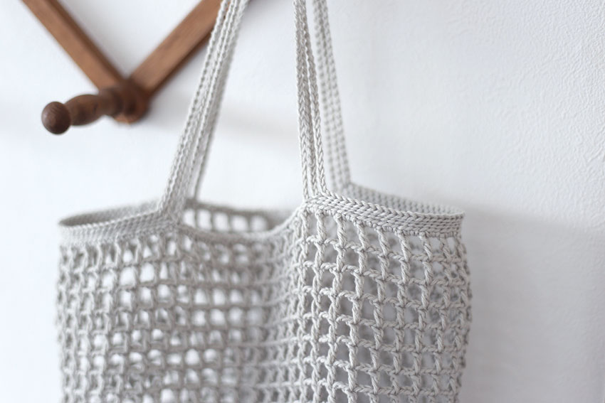 かぎ針編み 方眼編みバッグ メッシュバッグ