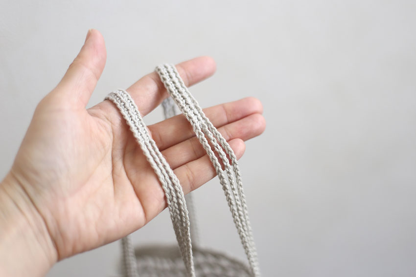 かぎ針編み 方眼編みバッグ メッシュバッグ 持ち手のつくり