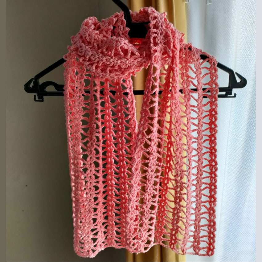 まろたんさんの「レーシーストール」 かぎ針編み 作品