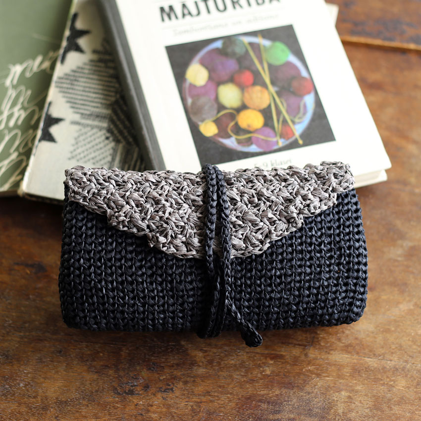 かぎ針編み ミニ クラッチ ポーチ