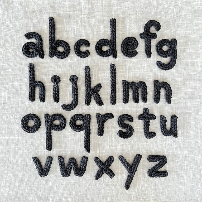 かぎ針編みアルファベット 小文字 a z