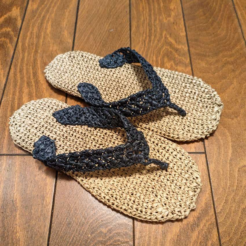 Umeccoさんの「お部屋ビーチサンダル」かぎ針編み作品