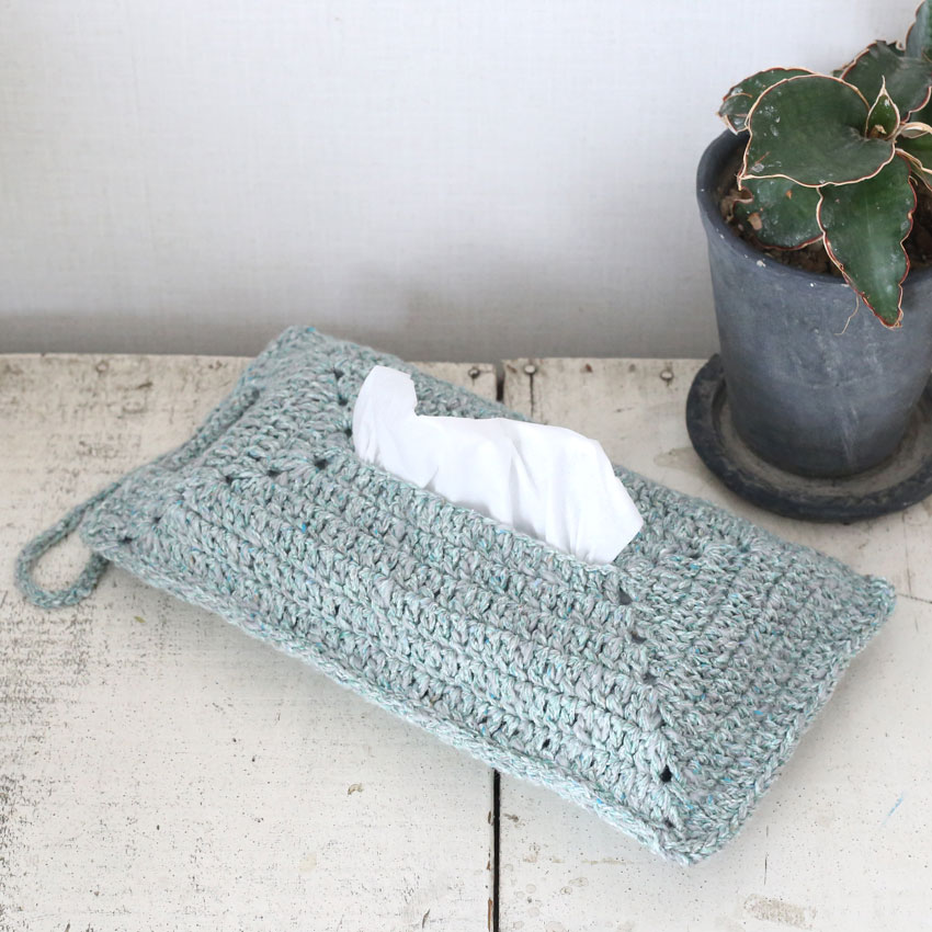 かぎ針編み 無料編み図 掛け置き ティッシュケース