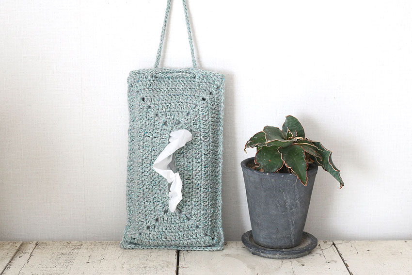 かぎ針編み ティッシュケース 縦置き