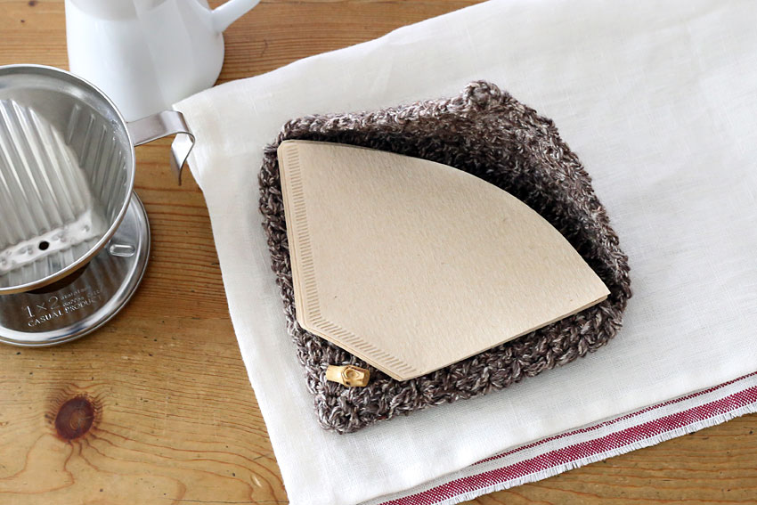 かぎ針編み コーヒーフィルター ケース