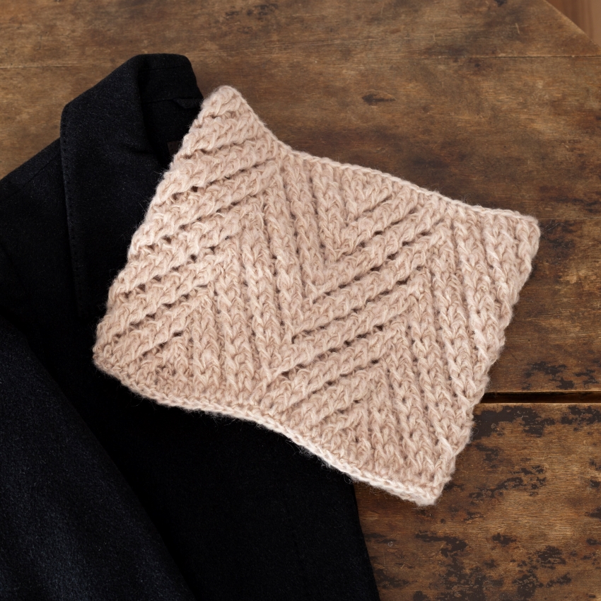 かぎ針編みパターン ヘリンボーンカウル 編み図